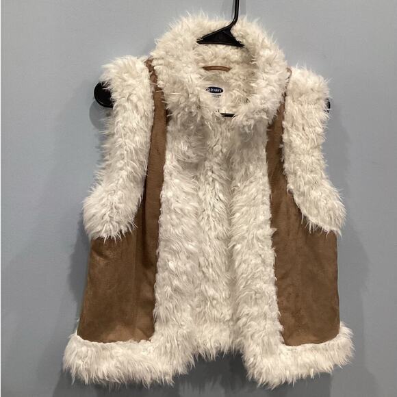 Old Navy Jackets & Blazers - Old Navy Womens Furry Vest Size Small Sherpa Lined Tan Y2K Western Boho Fall